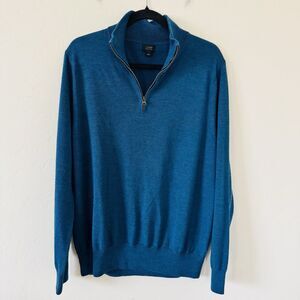 J.CREW Men's Blue Merino Wool Sweater Size L